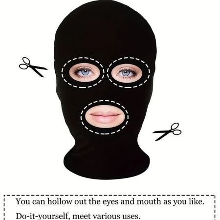 2pcs New Black Cosplay Full Mask Breathable Thin Hood Cosplay Prop Halloween Costumes Party Decoration Cosplay Head Cover