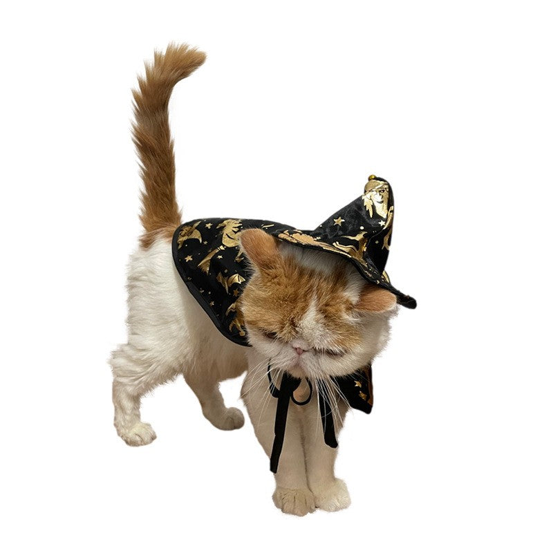 New Halloween Witch Cloak, Cat Wizard Cloak, Pet Cloak, Festival Dress Up, Transformation Dress Up