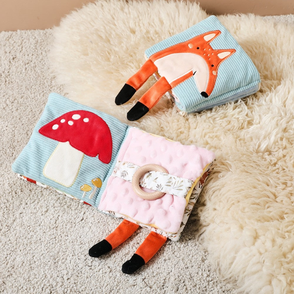 Baby Toys for 0 12 Months Cloth Book Early Educational Sensory Book Baby Soft Books Fluffy Cartoon Elephant Books With Mirror