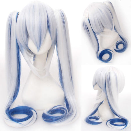 28 Colors Mi Ku Cosplay Wig Long Heat Resistant Synthetic Hair Clip Ponytails Halloween Party Wigs + Wig Cap Snow Mi Ku