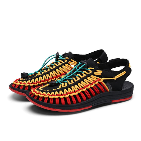 2024 New Arrival Summer Men's Shoes Breathable Beach Loafers Hand Woven Roman Sandals High Quality Men's Comfortable Flats