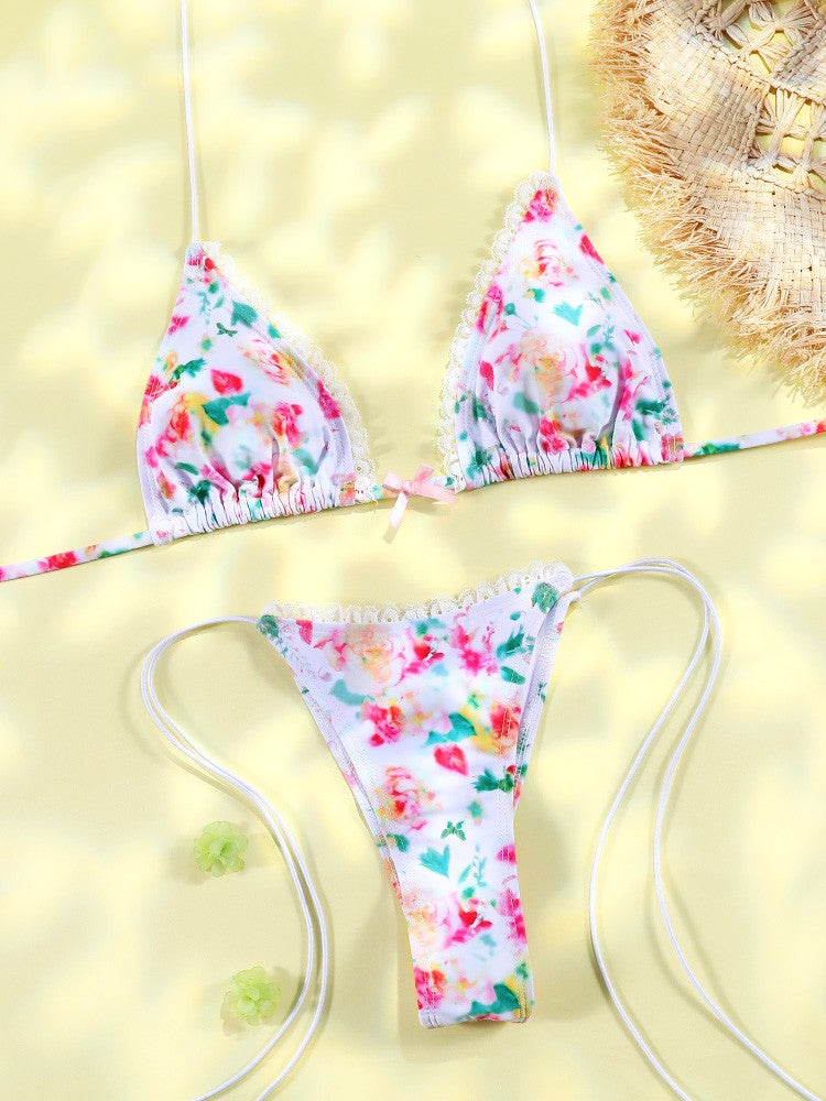 Brown Color Bikinis Bow Swimwear Women'S Summer Swimsuit 2025 Sexy Bikini Set Low Waist Beachwear Push Up Bathing Suits