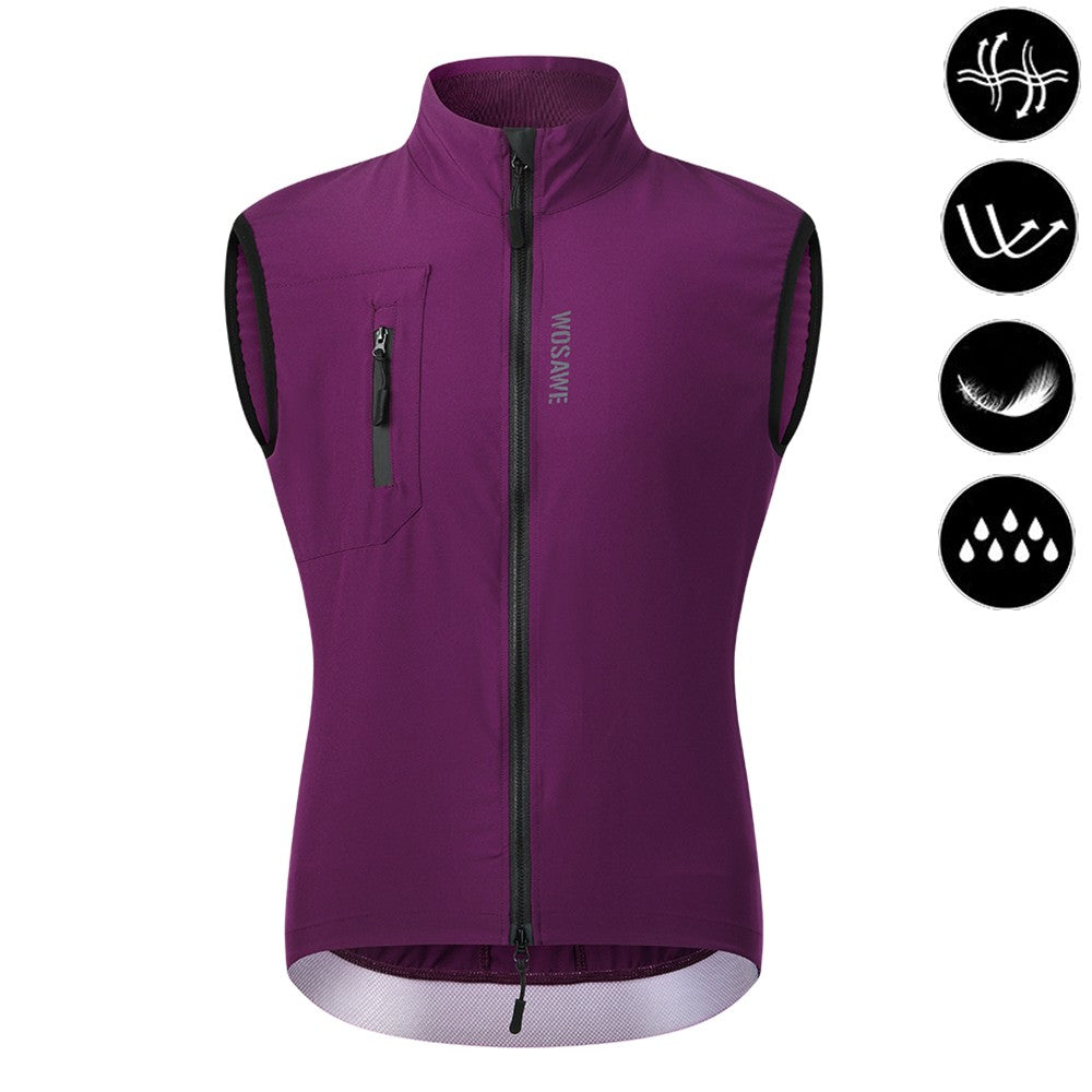 WOSAWE Mens Cycling Windproof Jacket Ultralight Windbreaker MTB Road Bike Vest Water Resistant Long Jersey with 2 way YKK zipper