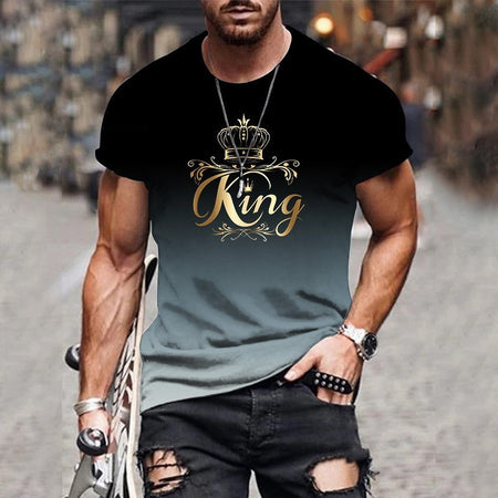 New Summer Hot Sale 3D Men's Gradient T-Shirt Harajuku Designer Casual Short Sleeve Tops T-Shirt Oversized Men's Clothing