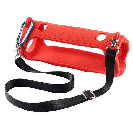 Portable Bluetooth Speaker Carry Silicone Case,Soft Protective Sleeve Cover with Shoulder Strap for JBL Charge 6 Speaker