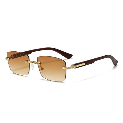 Vintage Frameless Sunglasses for Women Men Rectangle Sun Glasses Female Oval Eyewear Oculos De Sol for Male Female Eyeglasses