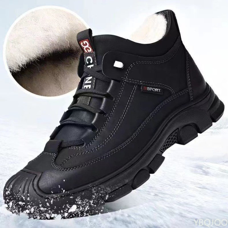New winter cotton shoes men's velvet thickened warm snow boots casual shoes soft-soled non-slip cotton shoes outdoor sports