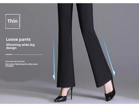 Spring Autumn New Bootcut Pants Women's Slimming Versatile Korean Style Loose-fit Fashionable Trousers Drop Leg Bell Pants Women