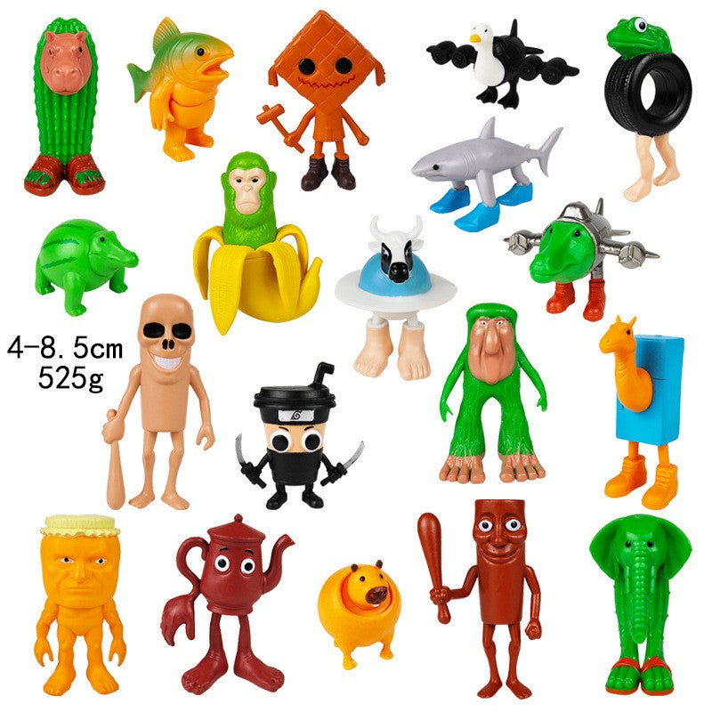 Italian Brainrot Tung Sahur Figure Toy Tralalero Tralala Figures Bombardino Crocodilo Shimpanzini Bananini Model Decor Doll Gift