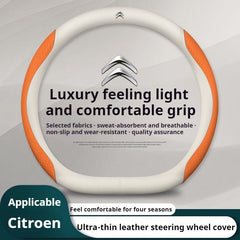 Leather Car Steering Wheel Cover for Citroen C1 C2 C3 C4 C5 C6 C4L VTS Berlingo Picasso Aircross Sega Ely See C3-XR Accessories