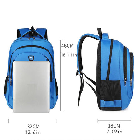 Men's and women's backpacks, large capacity, adjustable shoulder straps, multiple compartments, suitable for school, travel, and