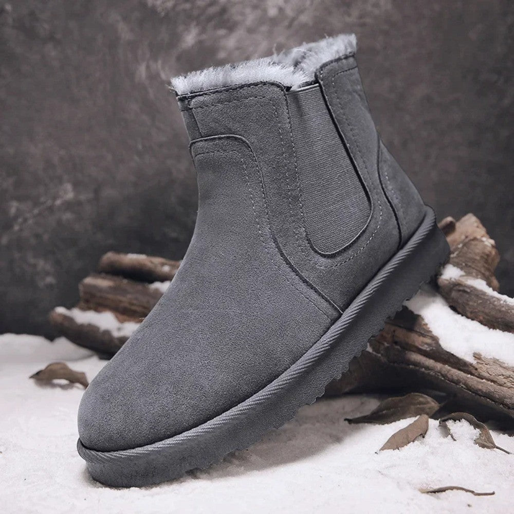 2025 New Men Boots Winter Warm Plush High Tops Leather Casual Shoes Outdoor Fashion Snow Boots