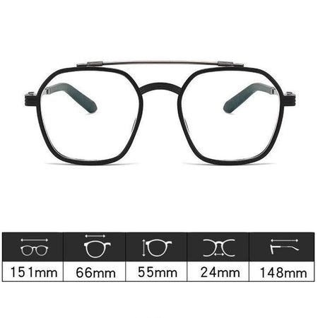 Oversized Myopia Glasses Matte Frame Double Beam Square Blue Light Blocking Men Women Computer Eyewear Diopter -0.5 to -6.0