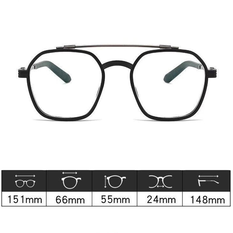 Oversized Myopia Glasses Matte Frame Double Beam Square Blue Light Blocking Men Women Computer Eyewear Diopter -0.5 to -6.0