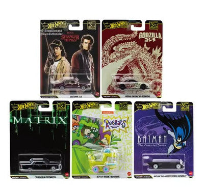 Original Hot Wheels HXD63 Pop Culture Collection Series Stranger Things Godzilla Batman Jaws Matrix Collection Cars Model Gifts