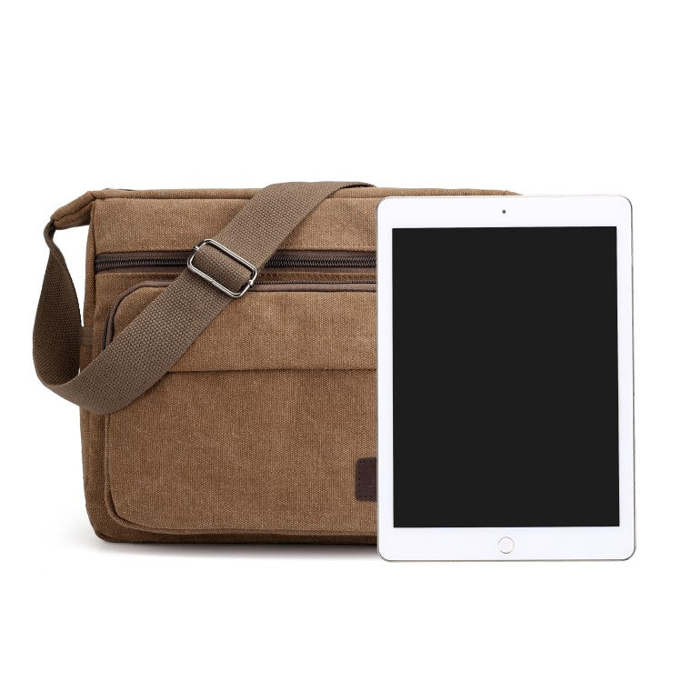 1 men's retro canvas crossbody bag, casual travel shoulder bag, outdoor sports shoulder bag with adjustable shoulder strap