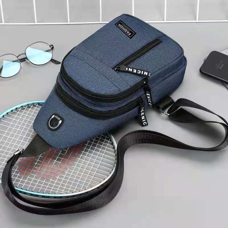 2025 New Multifunctional Chest Bag Men's Fashion Trend Oxford Cloth Shoulder Bag Korean Style Casual Waterproof Messenger Bag