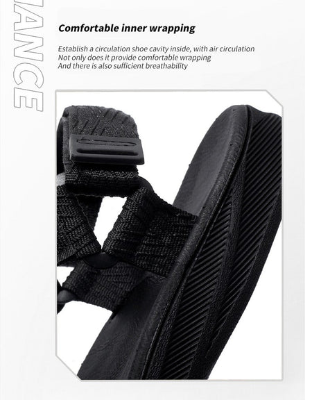 Black Men's Outdoor Casual Arch Support Sandals Anti-Slip Breathable Beach Holiday Sports Sandals for Summer Walking Size 40-45