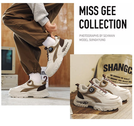 Autumn New Men's Sneakers Versatile High-Top Trendy Thick-Soled Running Shoes Casual Fashion Shoes Suitable for Outdoor Sports