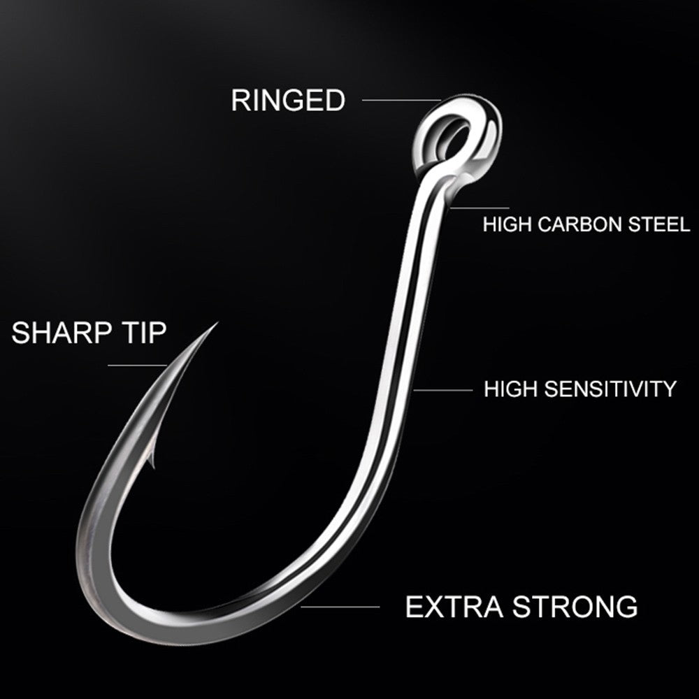 FTK 50-100pcs Gold Fishing Hook High Carbon Steel 1#-12# Barbed Hook With Ringed EYE Red Fishhooks for Carp Fishing Tackle