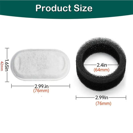 8/12/16/24pcs Cat Water Fountain Filters for 108Oz/3.2L Adjustable Water Flow Pet Water Fountain Cat Fountain Accessories
