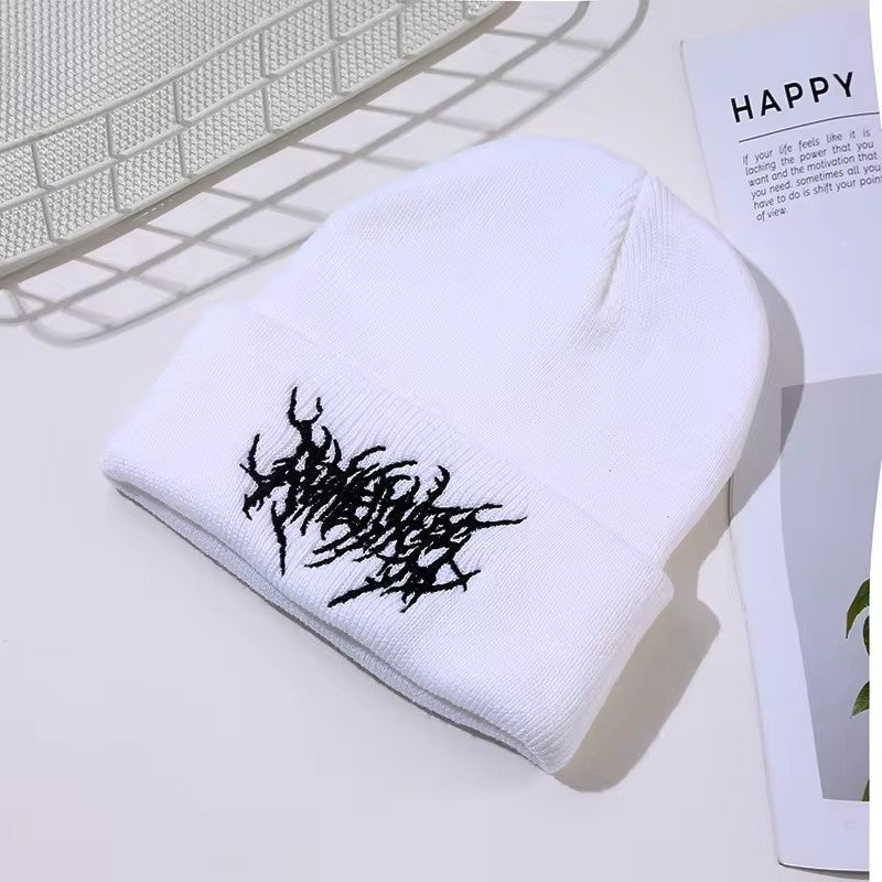 Warm Women Men Winter Beanies Hats Gothic Street Punk Knitted Bonnet Caps 100% Cotton Fashion Keep Warm Skullies Beanies Hats