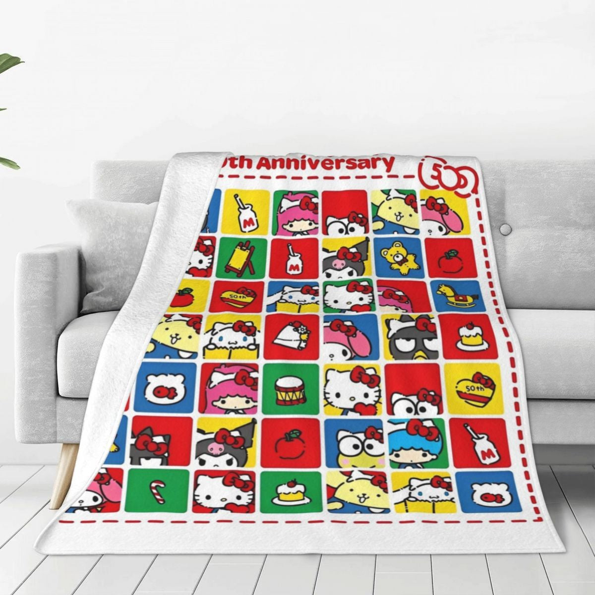Christmas Hello Kitty Blankets Quality Warm Throw Blanket Winter Travel Office Couch Bed Graphic Bedspread