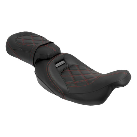 Motorcycle Two Up Seat Black Front Rear Driver Passenger Seat For Harley Touring Road King Street Electra Road Glide 2009-2024