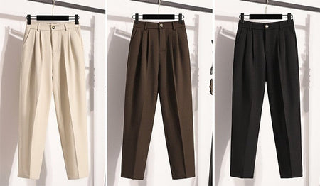 Plus Size Pants Woman 2025 Autumn Winter New Arrival High Waist Suit Pants High Quality Korean Style Straight Trousers