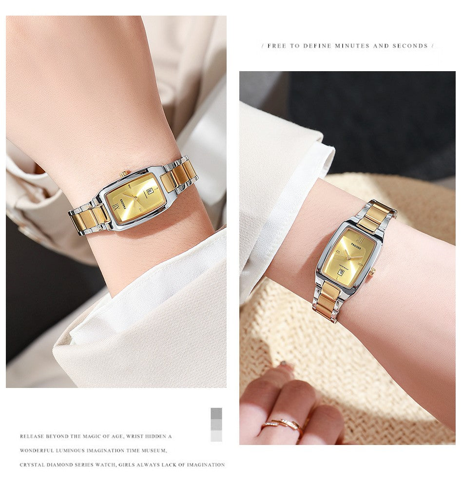 WWOOR Elegant Women's Watch Fashion Stainless Steel Waterproof Ladies Quartz Wristwatch Luxury Bracelet Watches Date Reloj mujer