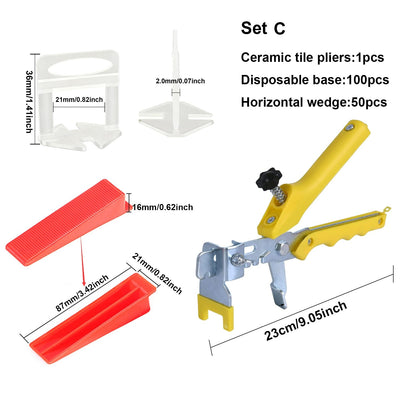 50-200pc Wall Floor Tile Leveling System Clips Ceramic Leveler Spacer Plier Wadge Kit for Tile Laying Construction Building Tool