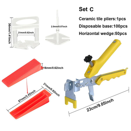 50-200pc Wall Floor Tile Leveling System Clips Ceramic Leveler Spacer Plier Wadge Kit for Tile Laying Construction Building Tool