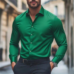 New men's shirt, brand new and genuine, uniform color, long sleeves, elastic fabric, multiple colors available for selection, su