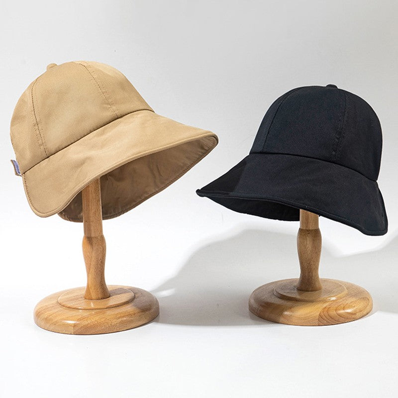 Women Summer Sun Hat Soft Cotton Solid Color Bucket Hats For Girl Lady Outdoor Beach Adjustable Sunshade Fisherman Cap
