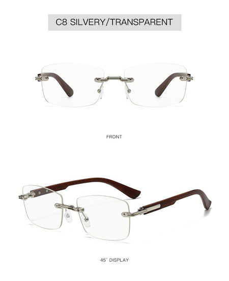 Vintage Frameless Sunglasses for Women Men Rectangle Sun Glasses Female Oval Eyewear Oculos De Sol for Male Female Eyeglasses