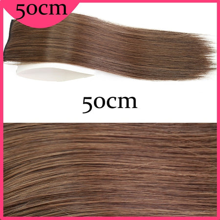 MERISI HAIR Synthetic Invisable Straight Hair Pads Clip In One Piece 2Clips Increase hair volume Hair Extensions Top Side Cover