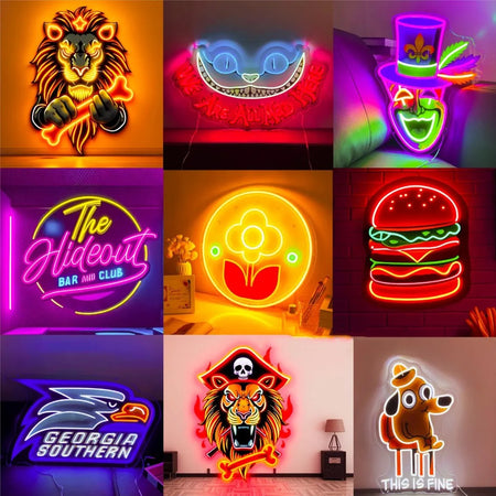 Custom Decor Sign Neon Sign Private Logo Sign Dimmable LED Light for Birthday Bar Wedding Party Company Business Logo Night Lamp