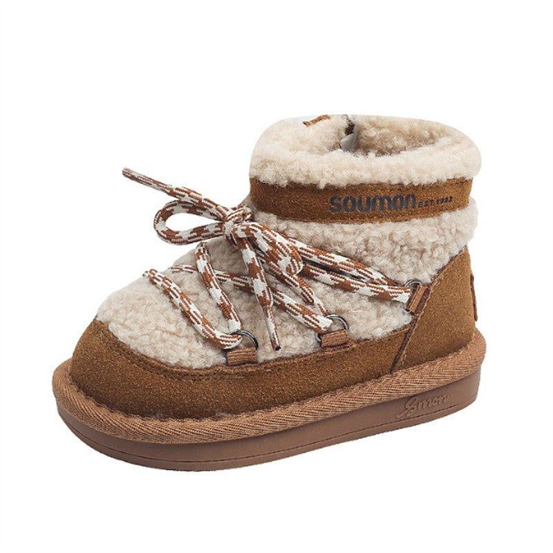 2025 New Winter Children Snow Boots Warm Plush Rubber Sole Toddler Kids Sneakers Infant Shoes Fashion Boys Girls Boots EU 21-30