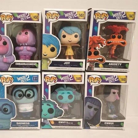 Anime inside out 2 Joy Anxiety Anger Sadness Disgust Fear POP Figure Action Toys Cartoon Movie PVC Doll Figurines