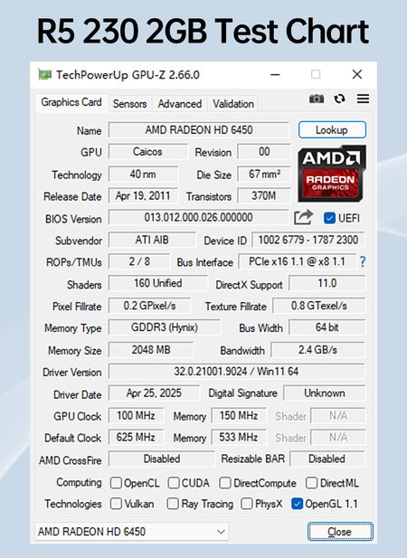 SOYO Graphics Cards R5 230 2G DDR3 64bit HDMI*2 compatibility For Desktop Gaming Computer Components GPU Video Card R5230