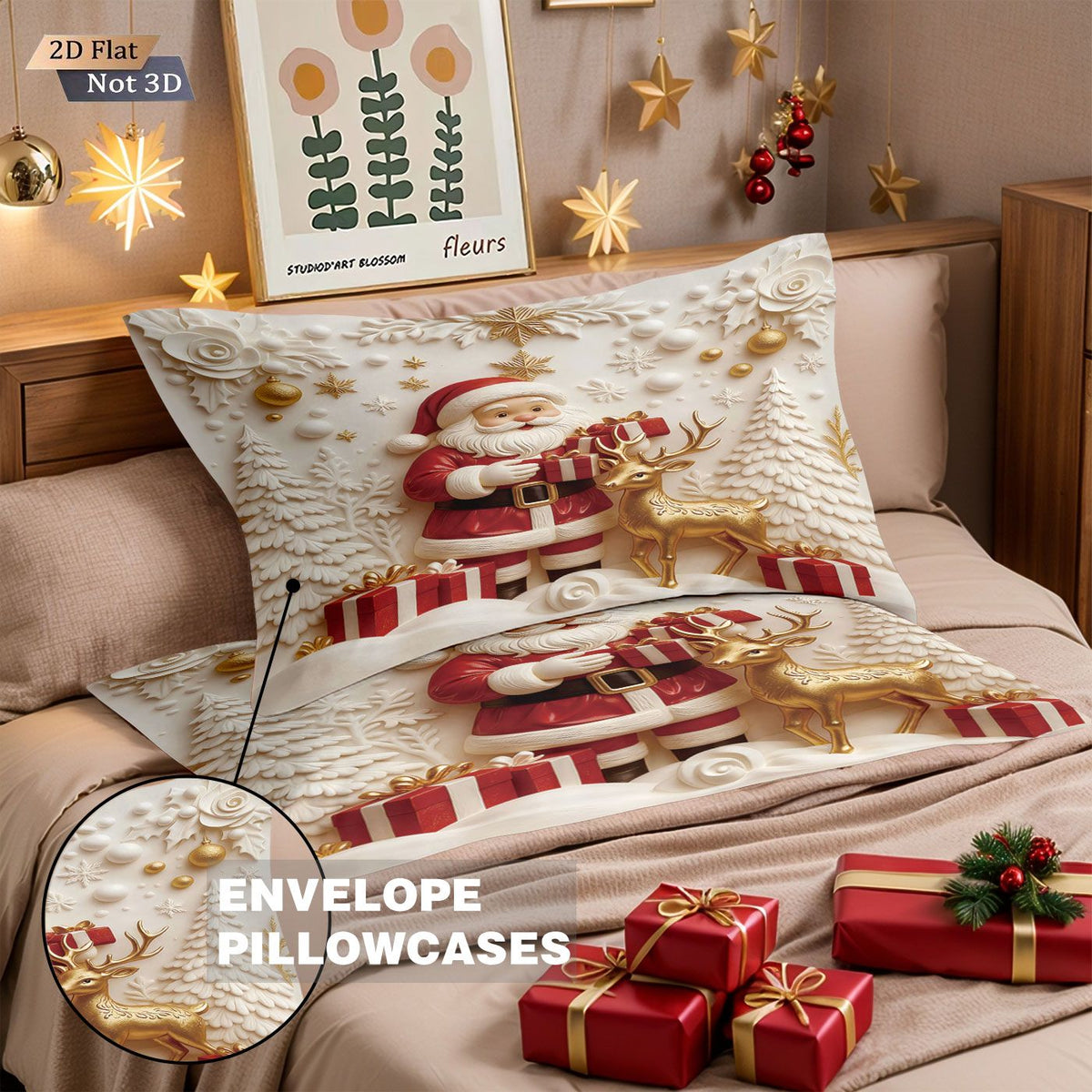 3pcs Merry Christmas Snowman Printed Chipless Bedding Set Multi Size Bedroom Bedding Decoration Machine Washable