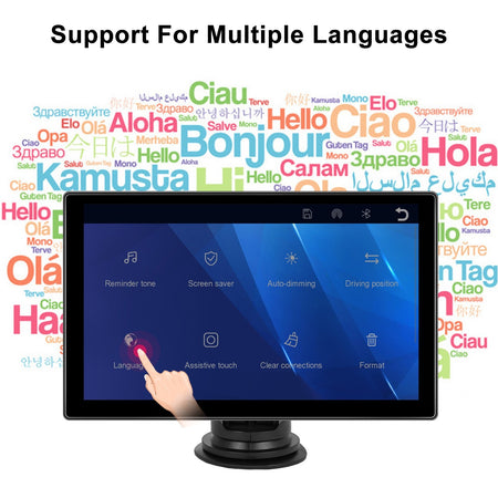 Portable 9" Car Mirror Radio Multimedia Video Player Universal Wireless CarPlay Android Auto Screen Bluetooth AUX TF GPS DVR