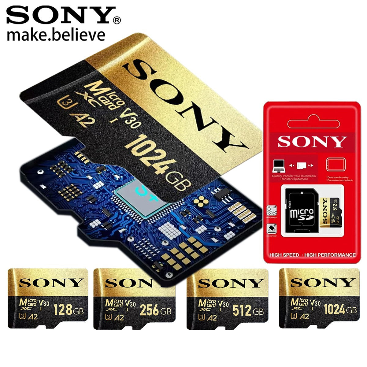 SONY Micro SD TF Card 1TB Class Memory Card 128GB 512 GB High Speed Cartao De Memoria Flash Memory TF Mecard C10 For Xiao Mi