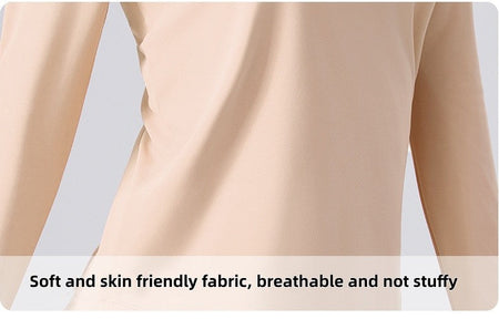 Naked Spring and Autumn Round Neck Fitness Yoga Clothing, Slimming and Slimming Base, Sports Top, Pilates Long Sleeve, Female