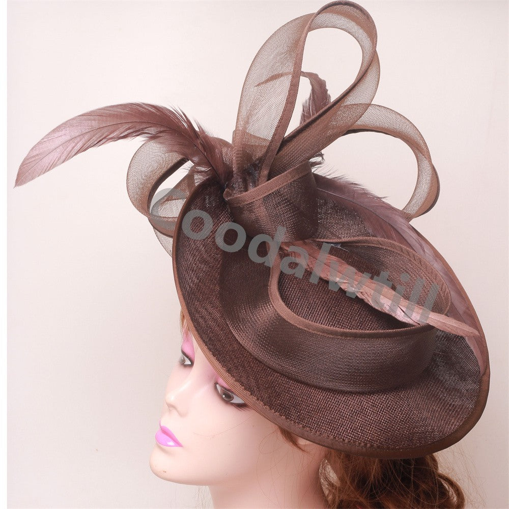 Bride Wedding Mesh Fascinators Church Hat Ladies Women Derby Big Fascinator Hats Party Event Headpiece Bride Wedding Pillbox Cap