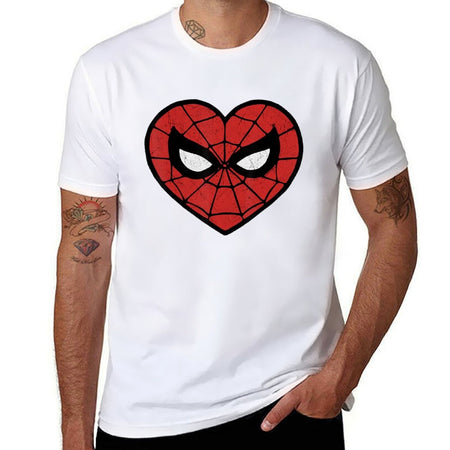 Spider Dudes in Heart T-Shirt black cotton t-shirt plain for man package man t shirt luxury T-Shirt