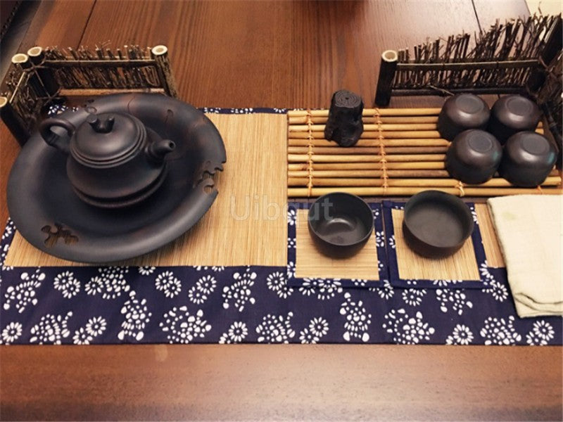 Vintage bamboo sushi dish bamboo fence Japanese Korean fence plate Cuisine Sushi Boats Bamboo Creative Exquisite Sushi Tools
