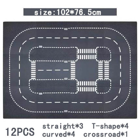 City Road Street Baseplate Straight Crossroad Curve T-Junction Building Blocks Base Plate 32*32 Compatible All Brands City