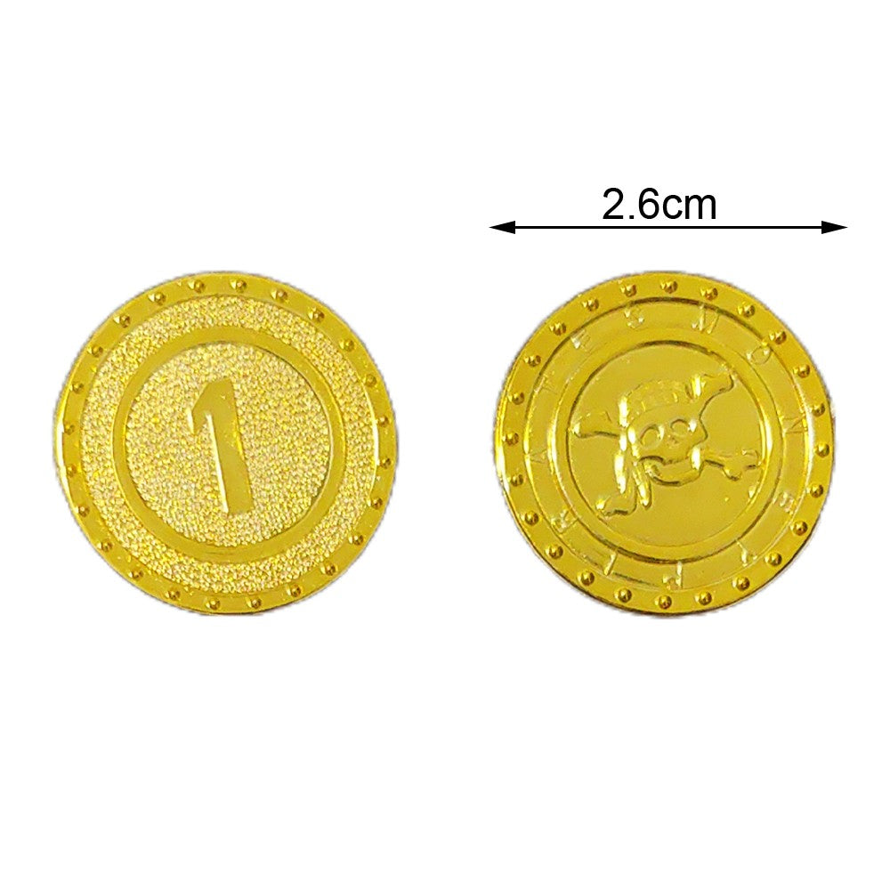 30/60/90/120pcs Pirate Gold Silver Bronze Coins Plastic Doubloon Bulk Kids Fake Play Cosplay Party Treasure Chest Games Tokens