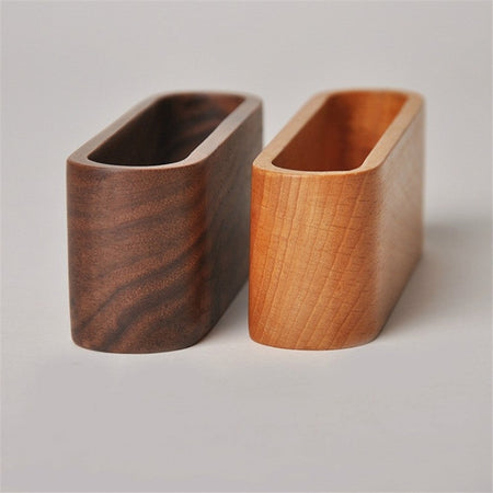 Business Card Holder Wooden Organizer Office Desk name card Display Stand with Pen Slot Memo Pad Cards Stand Card Holder Storage